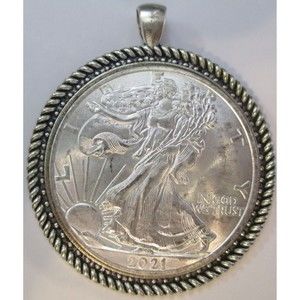 NEW- Walking Liberty silver coin/pendant